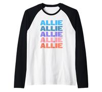 Funny Modern Repeated Text Design First Name Allie Camiseta Manga Raglan