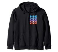 Funny Modern Repeated Text Design First Name Allie Sudadera con Capucha