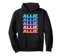 Funny Modern Repeated Text Design First Name Allie Sudadera con Capucha
