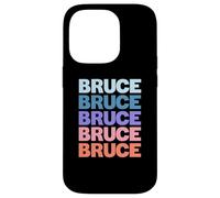 Funny Modern Repeated Text Design First Name Bruce Carcasa para iPhone 14 Pro