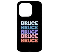 Funny Modern Repeated Text Design First Name Bruce Carcasa para iPhone 15 Pro