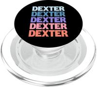 Funny Modern Repeated Text Design First Name Dexter PopSockets PopGrip para MagSafe