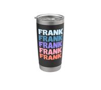 Funny Modern Repeated Text Design First Name Frank Vaso térmico de acero inoxidable de doble pared