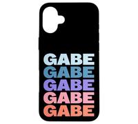 Funny Modern Repeated Text Design First Name Gabe Carcasa para iPhone 16 Plus