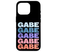 Funny Modern Repeated Text Design First Name Gabe Carcasa para iPhone 16 Pro