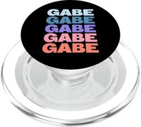 Funny Modern Repeated Text Design First Name Gabe PopSockets PopGrip para MagSafe