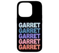 Funny Modern Repeated Text Design First Name Garret Carcasa para iPhone 14 Pro