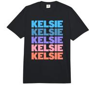 Funny Modern Repeated Text Design First Name Kelsie Comfort Colors Adult Heavyweight T-Shirt