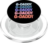 Funny Modern Repeated Text Design G-Daddy Grandpa Granddad PopSockets PopGrip para MagSafe