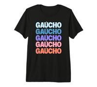 Funny Modern Repeated Text Design Gaúcho Argentina Uruguay Camiseta Premium