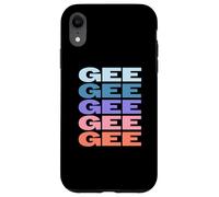 Funny Modern Repeated Text Design Gee Grandpa Granddad Carcasa para iPhone XR