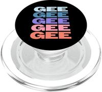 Funny Modern Repeated Text Design Gee Grandpa Granddad PopSockets PopGrip para MagSafe