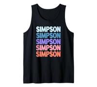 Funny Modern Repeated Text Design Last Name Simpson Camiseta sin Mangas