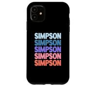 Funny Modern Repeated Text Design Last Name Simpson Carcasa para iPhone 11