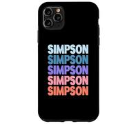 Funny Modern Repeated Text Design Last Name Simpson Carcasa para iPhone 11 Pro MAX