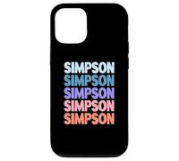 Funny Modern Repeated Text Design Last Name Simpson Carcasa para iPhone 12/12 Pro