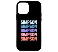 Funny Modern Repeated Text Design Last Name Simpson Carcasa para iPhone 12 Mini