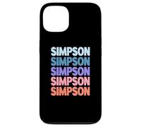 Funny Modern Repeated Text Design Last Name Simpson Carcasa para iPhone 13