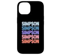 Funny Modern Repeated Text Design Last Name Simpson Carcasa para iPhone 14