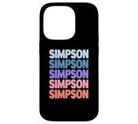 Funny Modern Repeated Text Design Last Name Simpson Carcasa para iPhone 14 Pro