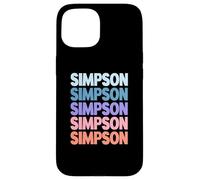 Funny Modern Repeated Text Design Last Name Simpson Carcasa para iPhone 15