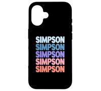 Funny Modern Repeated Text Design Last Name Simpson Carcasa para iPhone 16