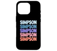 Funny Modern Repeated Text Design Last Name Simpson Carcasa para iPhone 16 Pro