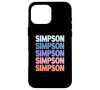 Funny Modern Repeated Text Design Last Name Simpson Carcasa para iPhone 16 Pro MAX
