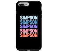 Funny Modern Repeated Text Design Last Name Simpson Carcasa para iPhone 7 Plus/8 Plus