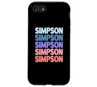 Funny Modern Repeated Text Design Last Name Simpson Carcasa para iPhone SE (2020) / 7/8