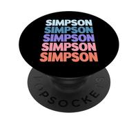 Funny Modern Repeated Text Design Last Name Simpson PopSockets PopGrip Adhesivo