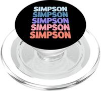 Funny Modern Repeated Text Design Last Name Simpson PopSockets PopGrip para MagSafe