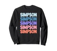 Funny Modern Repeated Text Design Last Name Simpson Sudadera