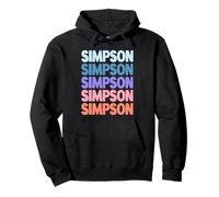 Funny Modern Repeated Text Design Last Name Simpson Sudadera con Capucha