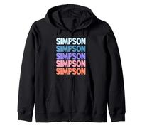 Funny Modern Repeated Text Design Last Name Simpson Sudadera con Capucha