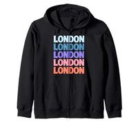 Funny Modern Repeated Text Design London England Sudadera con Capucha