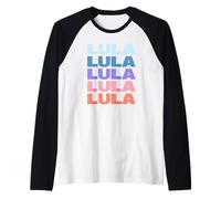 Funny Modern Repeated Text Design Lula Camiseta Manga Raglan