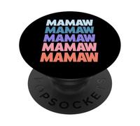 Funny Modern Repeated Text Design Mamaw Grandmother PopSockets PopGrip Adhesivo