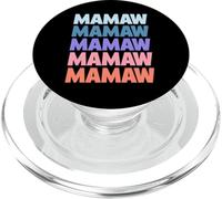 Funny Modern Repeated Text Design Mamaw Grandmother PopSockets PopGrip para MagSafe