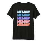 Funny Modern Repeated Text Design Memaw Grandmother Camiseta Premium