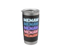 Funny Modern Repeated Text Design Memaw Grandmother Vaso térmico de acero inoxidable de doble pared