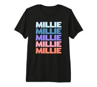 Funny Modern Repeated Text Design Millie Camiseta Premium