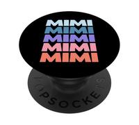 Funny Modern Repeated Text Design Mimi Grandmother PopSockets PopGrip Adhesivo