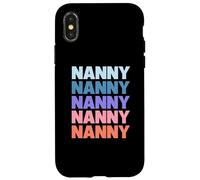 Funny Modern Repeated Text Design Nanny Grandmother Carcasa para iPhone X/XS