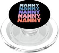 Funny Modern Repeated Text Design Nanny Grandmother PopSockets PopGrip para MagSafe