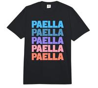 Funny Modern Repeated Text Design Paella Spain Comfort Colors Adult Heavyweight T-Shirt