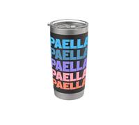 Funny Modern Repeated Text Design Paella Spain Vaso térmico de acero inoxidable de doble pared