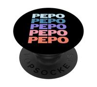 Funny Modern Repeated Text Design Pepo Grandpa Granddad PopSockets PopGrip Adhesivo