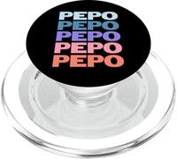 Funny Modern Repeated Text Design Pepo Grandpa Granddad PopSockets PopGrip para MagSafe