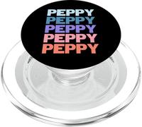 Funny Modern Repeated Text Design Peppy Grandpa Granddad PopSockets PopGrip para MagSafe
